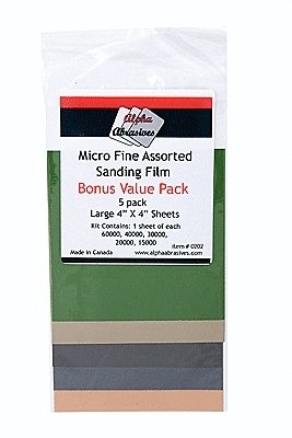 Micro Fine Assorted Sanding Film - Sheets - 4 x 4′ 10.2 x 10.2cm -- 1 Each: 1500, All Scales, Profile Accessories Inc. 202