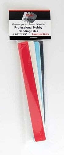Professional Hobby Sanding Files -- Includes 4 Assorted Grits 6-1/2 x 3/4′, All Scales, Profile Accessories Inc. 317