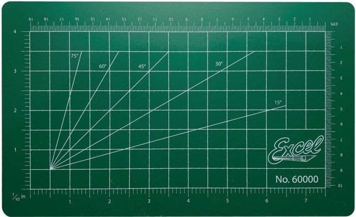 Self-Healing Cutting Mat - Green -- 5-1/2 x 9′ 14 x 22.9cm, All Scales, Excel Hobby Blades Corp. 60000