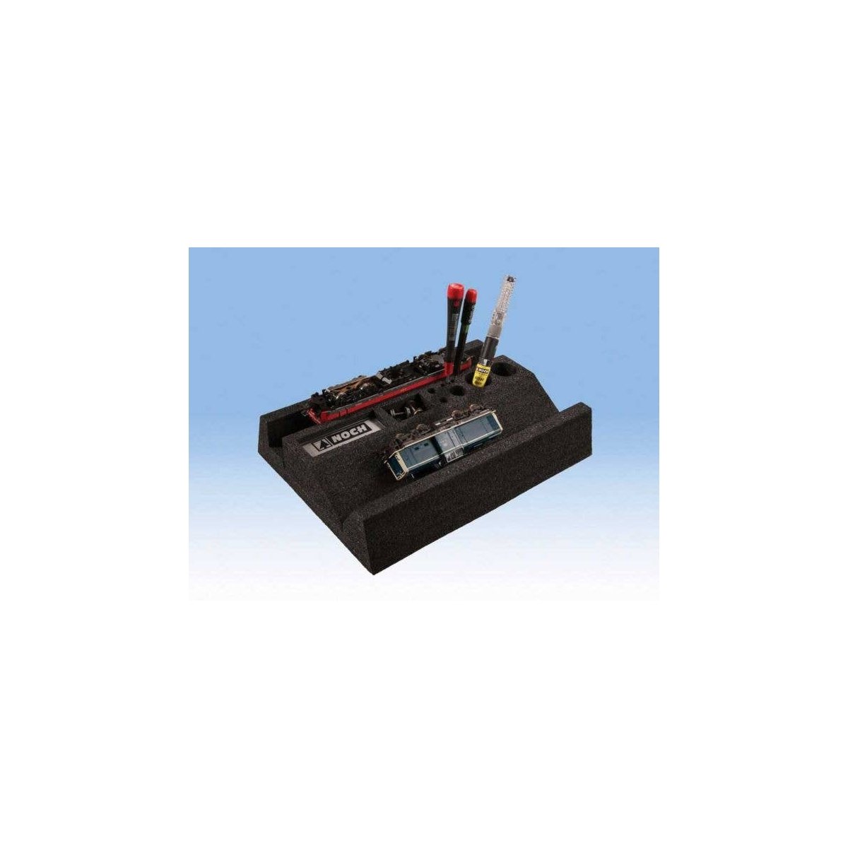 Foam Locomotive Servicing Cradle with Magnet -- For N and Z Scales 7-7/8 x 6-7/8 x 1-9/16, All Scales, Noch Gmbh & Co 99352