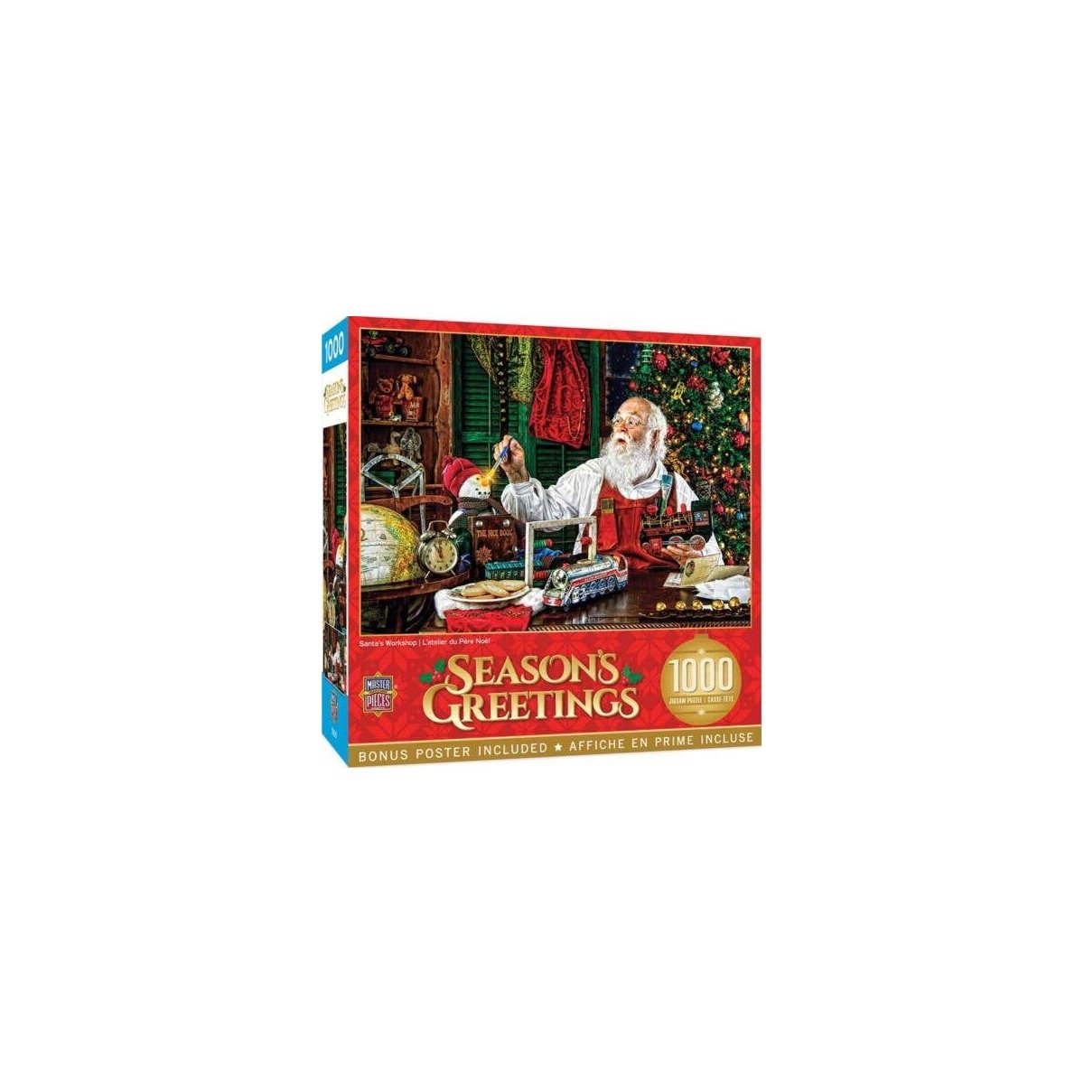 Santa`s Workshop Jigsaw Puzzle -- 1000 Pieces - 19-1/4 x 26-3/4` 49 x 69.7cm, All Scales, Train Enthusiast Vendors 722444