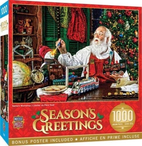 Santa`s Workshop Jigsaw Puzzle -- 1000 Pieces - 19-1/4 x 26-3/4` 49 x 69.7cm, All Scales, Train Enthusiast Vendors 722444