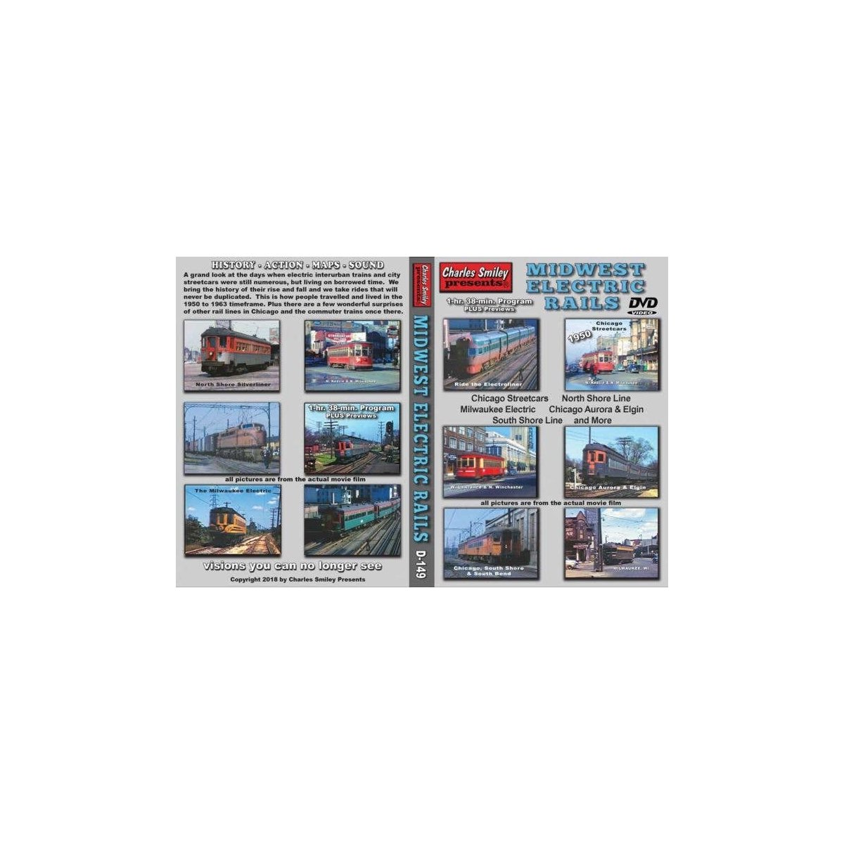 Midwest Electric Rails - DVD -- 1 Hour, 38 Minutes, All Scales, CHARLES SMILEY VIDEOS 149