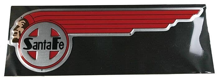 Embossed Die-Cut Metal Sign -- Santa Fe (Indian Head), All Scales, Microscale Industries Inc 10502