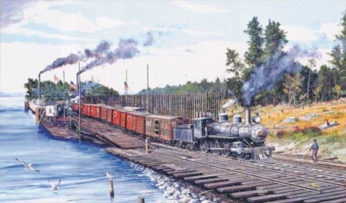 Train Puzzle -- Crossing Columbia (River) (550 Pieces), All Scales, Train Enthusiast Vendors 49413