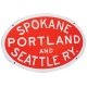 Embossed Die-Cut Metal Sign -- Spokane, Portland & Seattle, HO, Microscale Industries Inc 10042