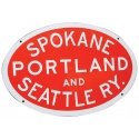 Embossed Die-Cut Metal Sign -- Spokane, Portland & Seattle, HO, Microscale Industries Inc 10042