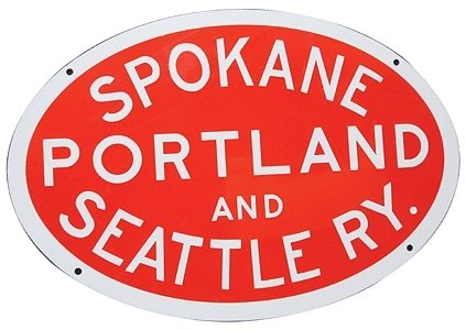 Embossed Die-Cut Metal Sign -- Spokane, Portland & Seattle, HO, Microscale Industries Inc 10042