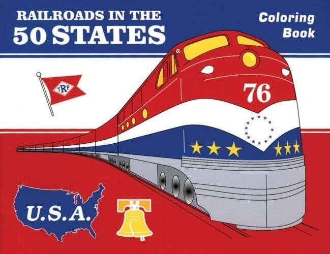 Railroads in the 50 States Coloring Book -- Softcover, All Scales, White River Productions 69