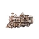 Mechanical Locomotive with Wind-Up Gearing -- 3D Wooden Puzzle, All Scales, Robotime LK701