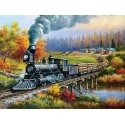 Jigsaw Puzzle -- Logging Camp Run (300 Pieces) - 18 x 24′ 45.7 x 61cm, All Scales, Train Enthusiast Vendors 40645