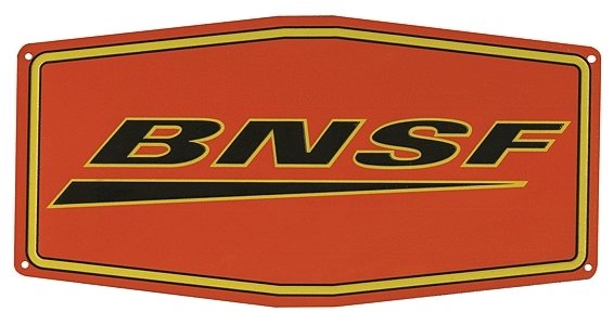 Embossed Die-Cut Metal Sign -- Burlington Northern & Santa Fe (Swoosh Logo), All Scales, Microscale Industries Inc 10040