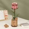 Pink Rose - Laser-Cut Wood Kit -- 3D Wooden Puzzle, All Scales, Robotime TW041