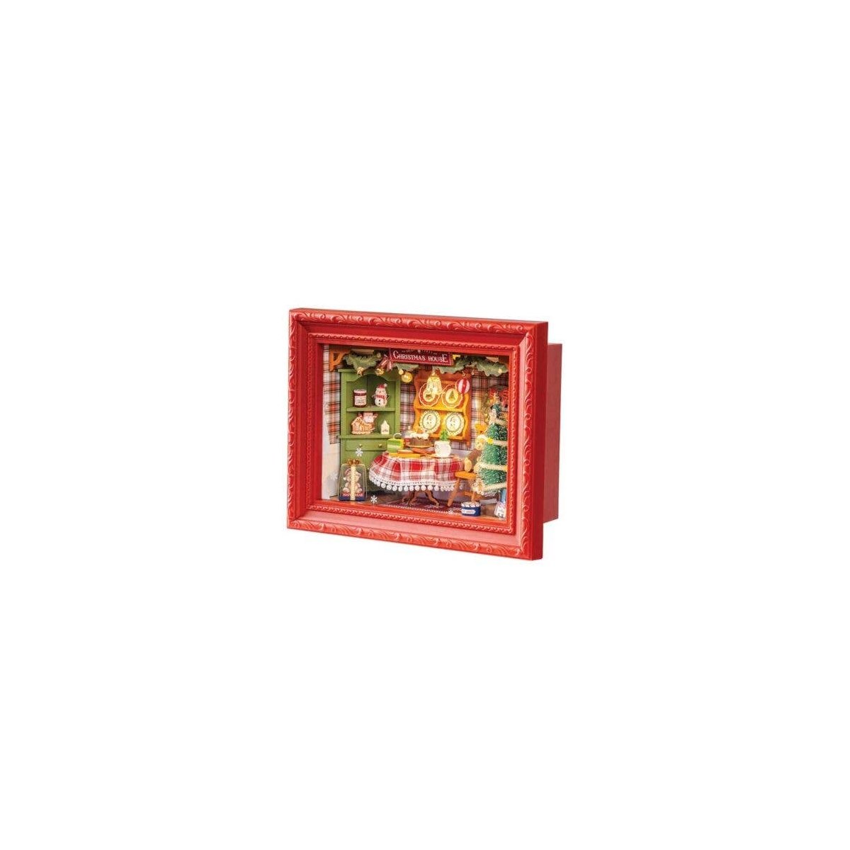 Rolife Christmas Eve Party Shadow Box DP005 -- 3-D Laser-Cut Wood Puzzle, All Scales, Robotime DP005