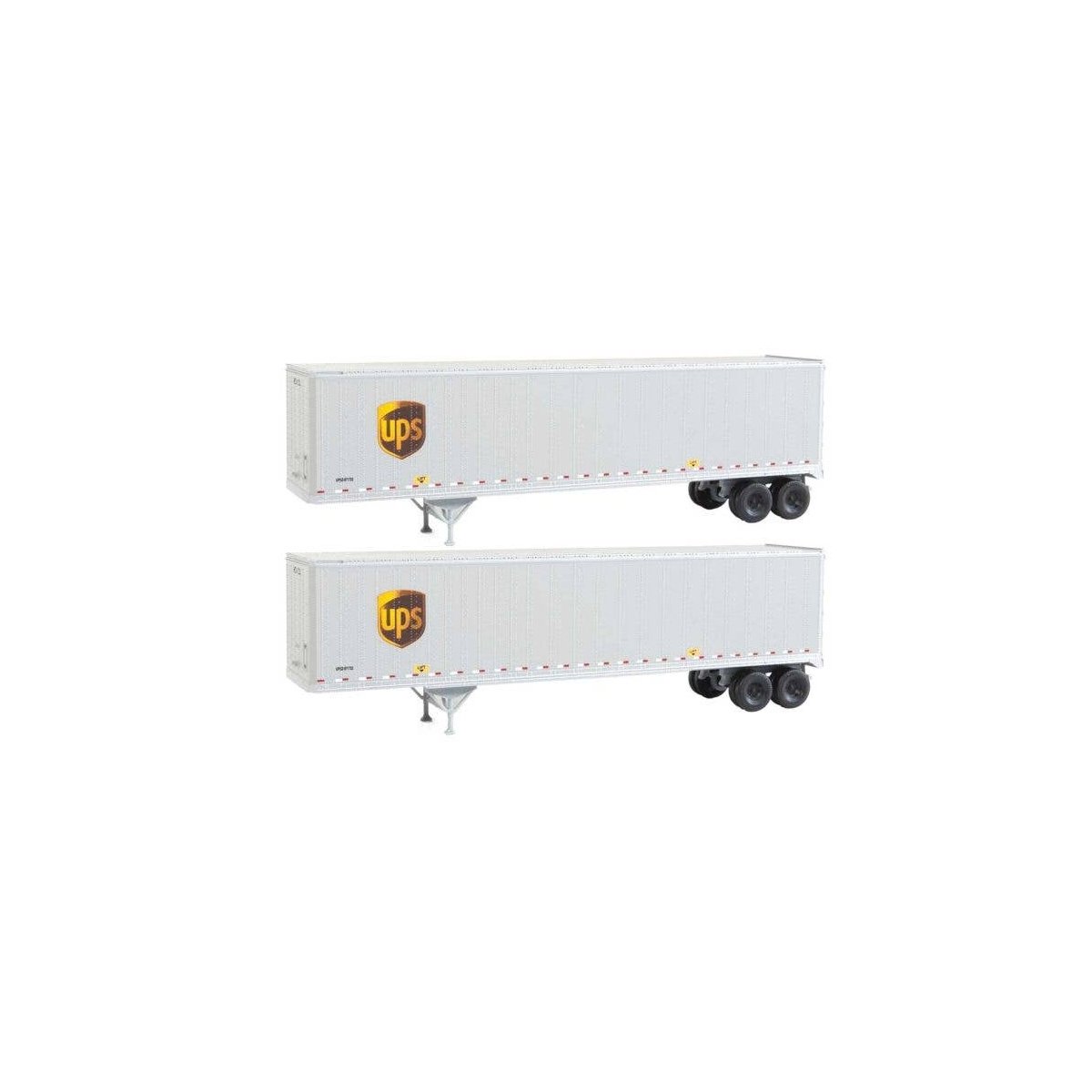 45′ Stoughton Trailer 2-Pack - Assembled -- United Parcel Service (Modern Shield Logo gray, , HO, Walthers SceneMaster 2213