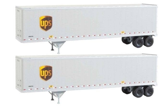 45′ Stoughton Trailer 2-Pack - Assembled -- United Parcel Service (Modern Shield Logo gray, , HO, Walthers SceneMaster 2213