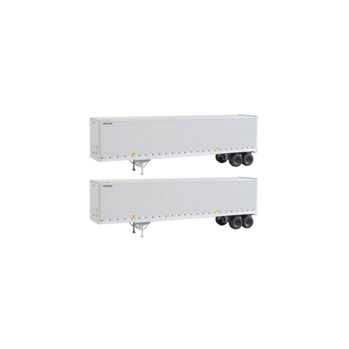 45′ Stoughton Trailer 2-Pack - Assembled -- United Parcel Service UPSZ (gray), HO, Walthers SceneMaster 2212