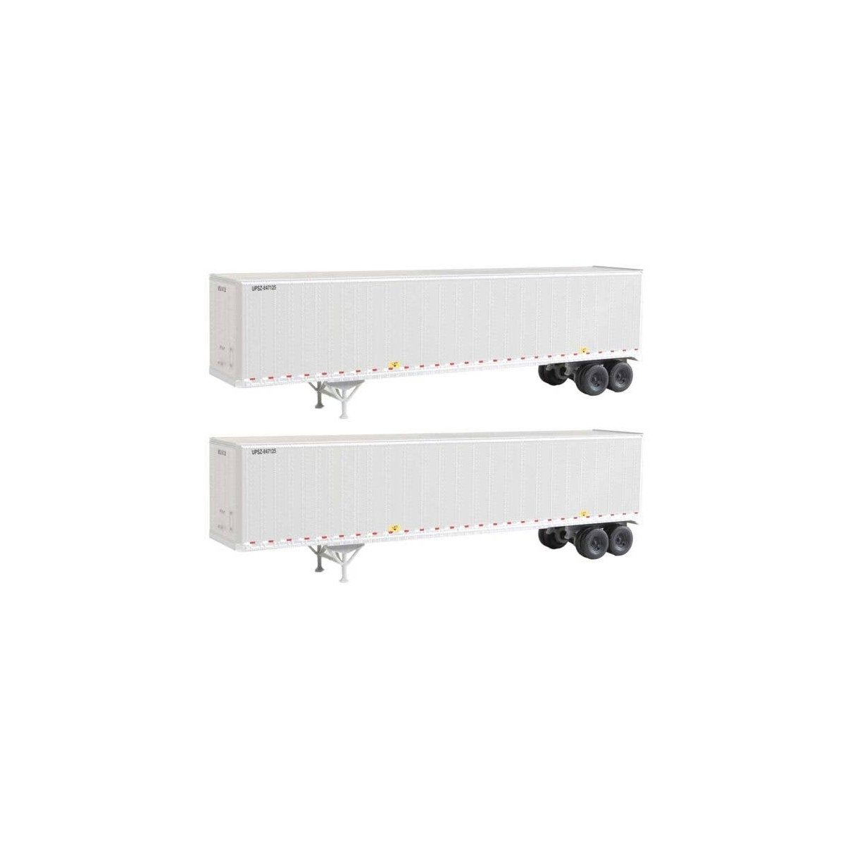 48′ Stoughton Trailer 2-Pack - Assembled -- United Parcel Service UPSZ (gray), HO, Walthers SceneMaster 2255