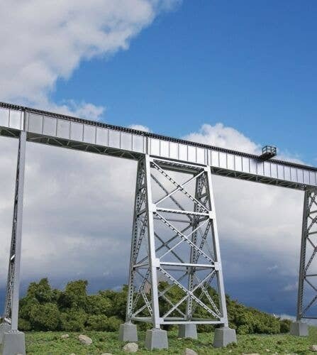 Steel Railroad Bridge Tower -- Kit - 4-7/16 x 4-1/2 x 11′ 11.3 x 11.4 x 27.9cm, HO, Walthers Cornerstone 4554