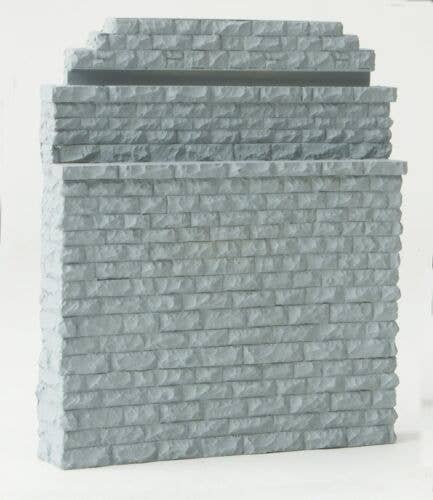 Double-Track Railroad Bridge Stone Abutment - Resin Casting -- Approximately 5 x 3/4 x 5-7/8, HO, Walthers Cornerstone 4584