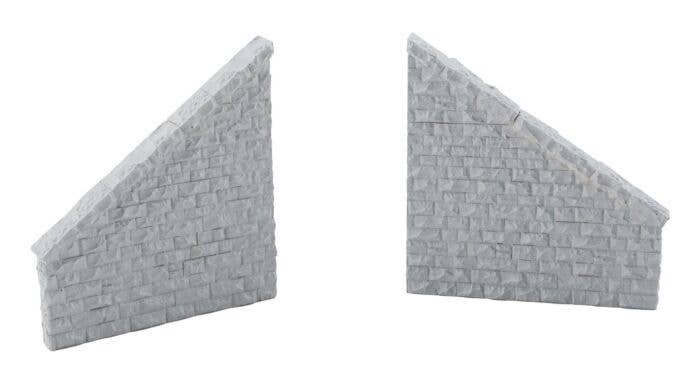 Railroad Bridge Stone Wing Walls - Resin Casting -- One Each Left & Right Approximately: 3-3, HO, Walthers Cornerstone 4586