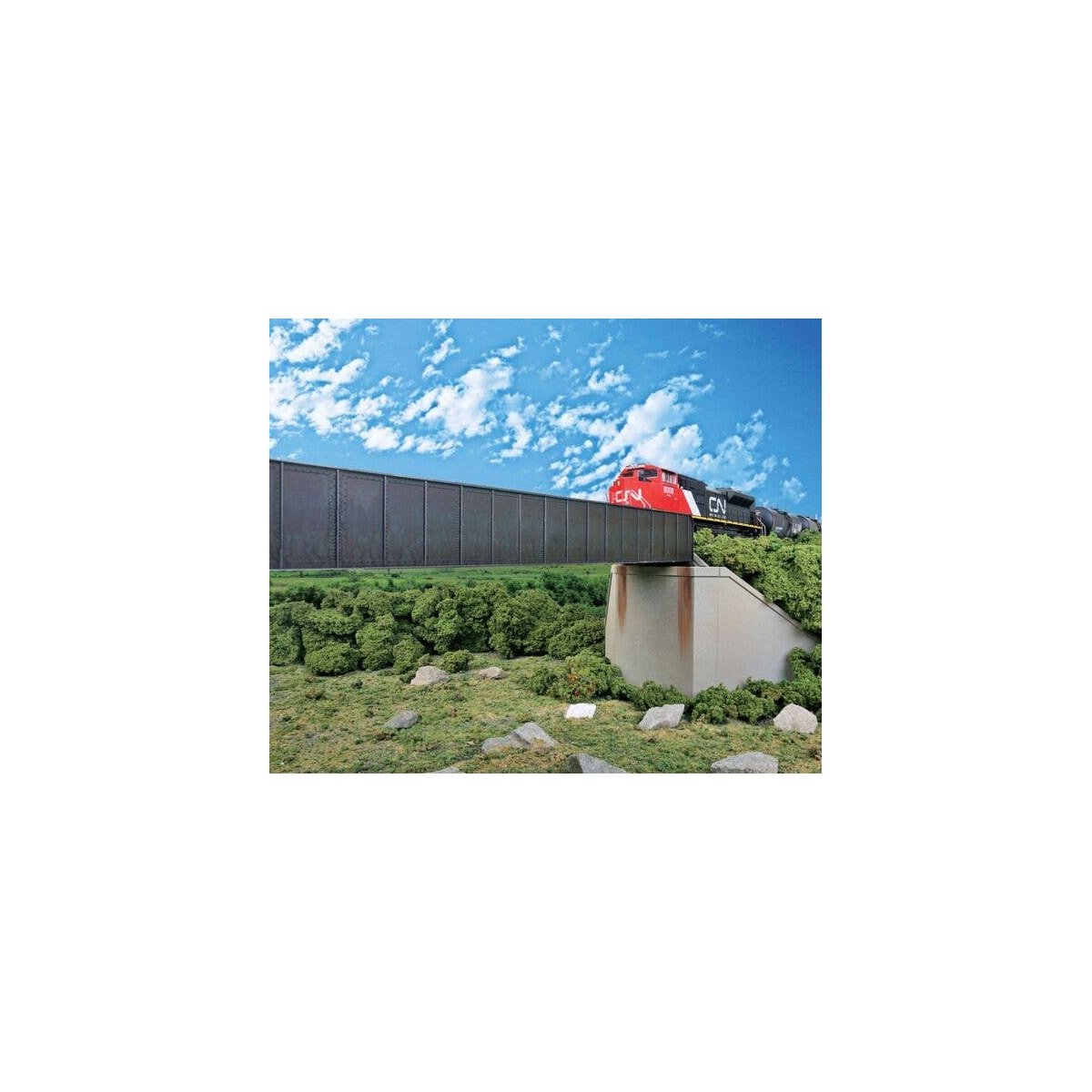 90` Single-Track Railroad Through Girder Bridge -- Kit - 12-1/2 x 2-3/8 x 1-1/2` 31.7 x 6 x, HO, Walthers Cornerstone 4503