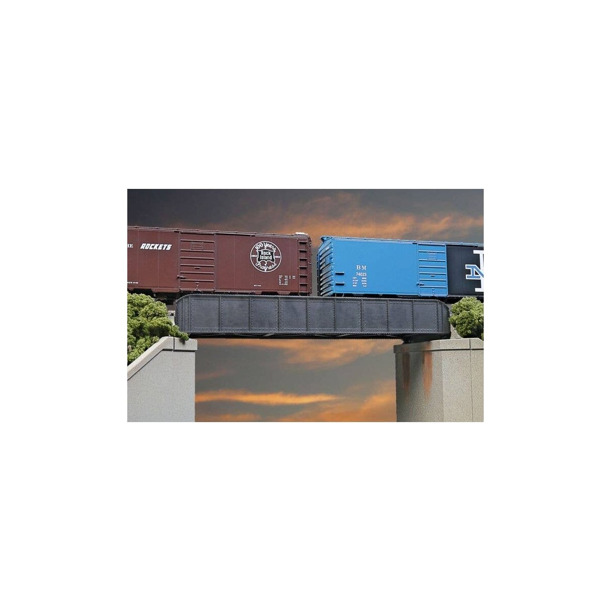50` Single-Track Railroad Through Girder Bridge -- Kit - 6-15/16 x 2-3/8 x 1-3/32` 17.6 x 6, HO, Walthers Cornerstone 4501