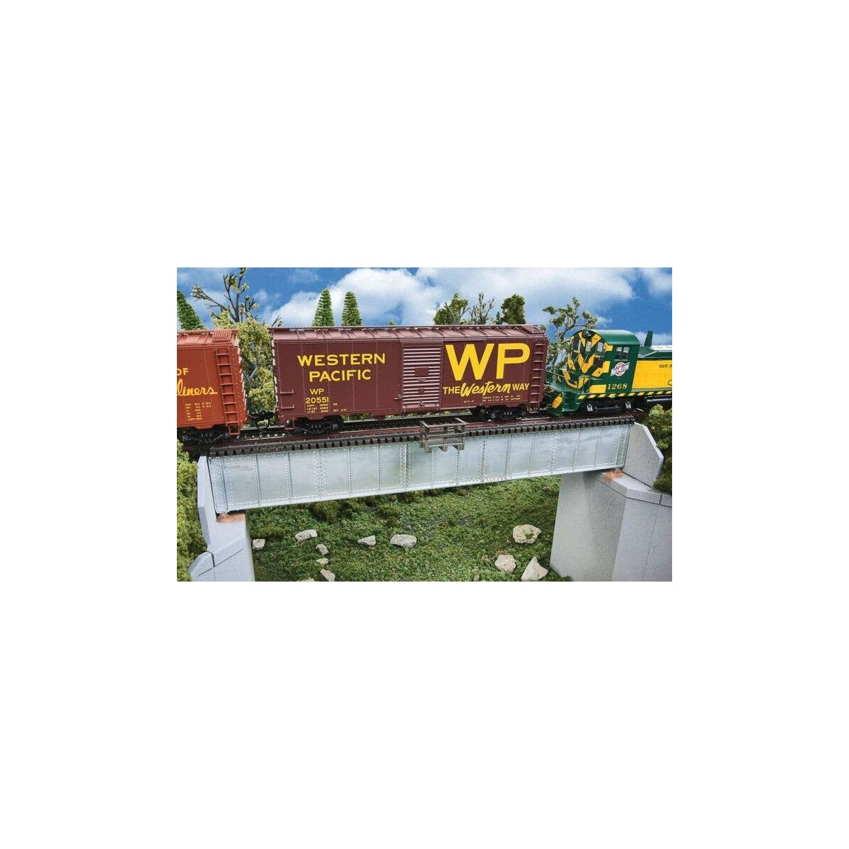 70` Single-Track Railroad Deck Girder Bridge -- Kit - 9-5/8 x 1-3/8 x 1-1/2` 24.4 x 3.5 x 3, HO, Walthers Cornerstone 4507