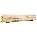 89′ Flatcar w/Tri-Level Shielded Auto Rack - Ready to Run -- Chesapeake & Ohio 850485, TTKX Flat, HO, WalthersMainline 8307