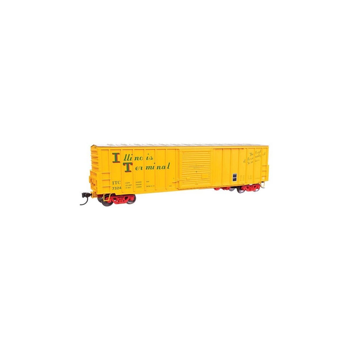 50′ ACF Exterior Post Dreadnaught End Plate B Boxcar - Ready to Run -- Illinois Terminal 7324, HO, WalthersMainline 46014
