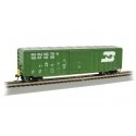 ACF 50`6` Outside-Braced Boxcar - Flashing Rear End Device - Ready to Run -- Burlington Nort, HO, Bachmann Industries 14902