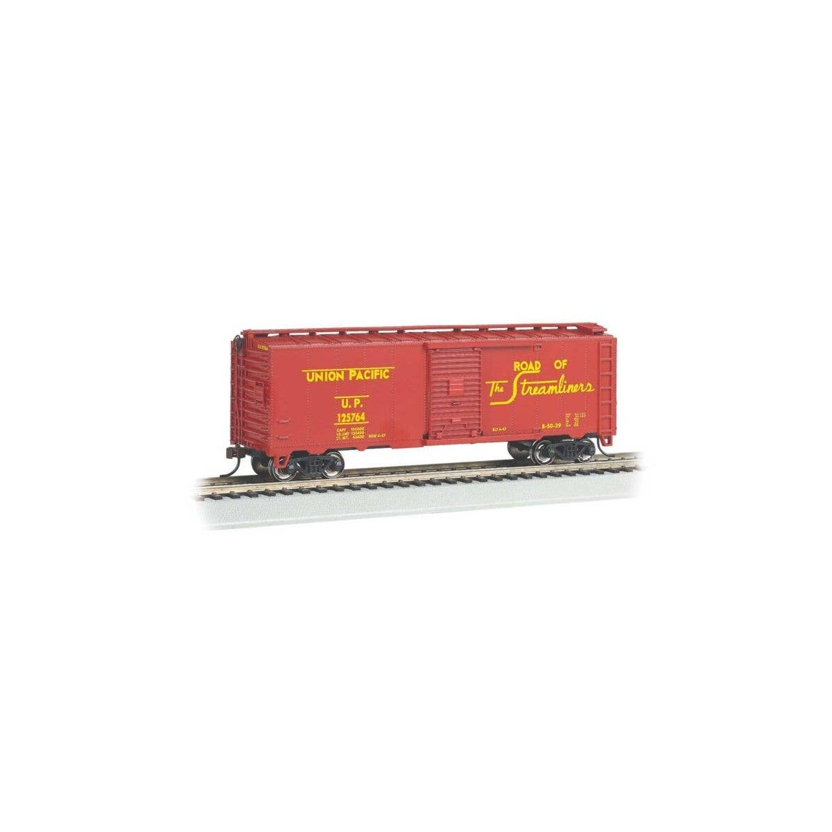 Steam-Era 40′ Steel Boxcar - Ready to Run - Silver Series(R) -- Union Pacific 125764 (Boxcar, HO, Bachmann Industries 15017