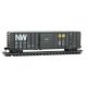 50′ Rib-Side Single-Door Boxcar No Roofwalk - Ready to Run -- Norfolk & Western 57571 (black,, N, Micro Trains Line 2500456