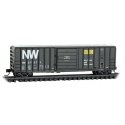 50′ Rib-Side Single-Door Boxcar No Roofwalk - Ready to Run -- Norfolk & Western 57571 (black,, N, Micro Trains Line 2500456