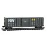 50′ Rib-Side Single-Door Boxcar No Roofwalk - Ready to Run -- Norfolk & Western 57571 (black,, N, Micro Trains Line 2500456