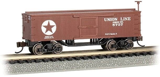Old-Time Wood Boxcar - Ready to Run -- Union Line, N, Bachmann Industries 15657