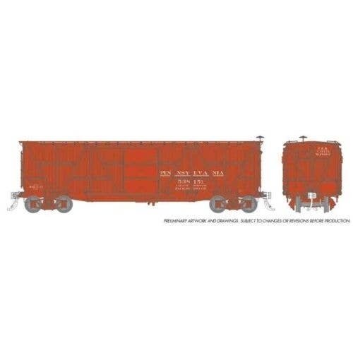 Class X23 Wood Boxcar 6-Pack - Ready to Run -- Pennsylvania Railroad (Pre-1920, Tuscan), HO, Rapido Trains Inc 177004