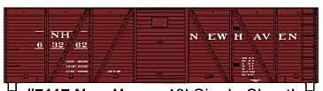 40′ 6-Panel Single-Sheathed Wood Boxcar with Steel Doors and Ends - Kit -- New Haven 63262 (Boxcar R, HO, Accurail Inc 7117