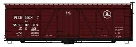 Fowler 36′ Wood Boxcar - Kit -- Piedmont & Northern 12048 (Boxcar Red, white), HO, Accurail Inc 1185