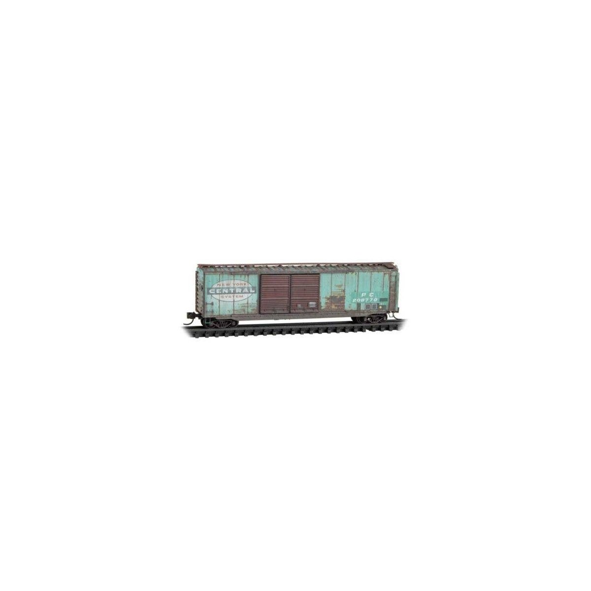 50′ Double-Door Boxcar - Ready to Run -- Penn Central 208770 (Weathered, Patched, Ex-NYC, Jad, N, Micro Trains Line 3444510