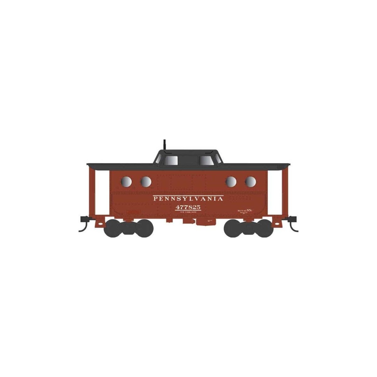 PRR Class N5C Steel Cabin Car (Caboose) - Ready to Run -- Pennsylvania Railroad 477825 , HO, Bowser Manufacturing Co. 43389