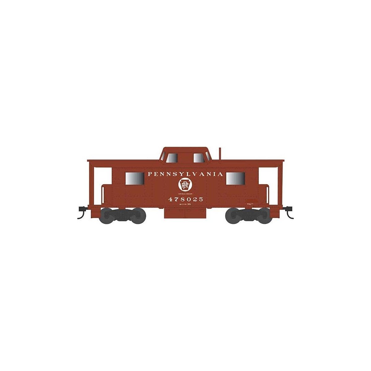 PRR Class N8 Steel Center-Cupola Cabin Car (Caboose) - Ready to Run -- Pennsylvania Rai, HO, Bowser Manufacturing Co. 43411
