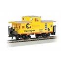 36′ Wide-Vision Caboose - Ready to Run - Silver Series(R) -- Chessie System, HO, Bachmann Industries 17709