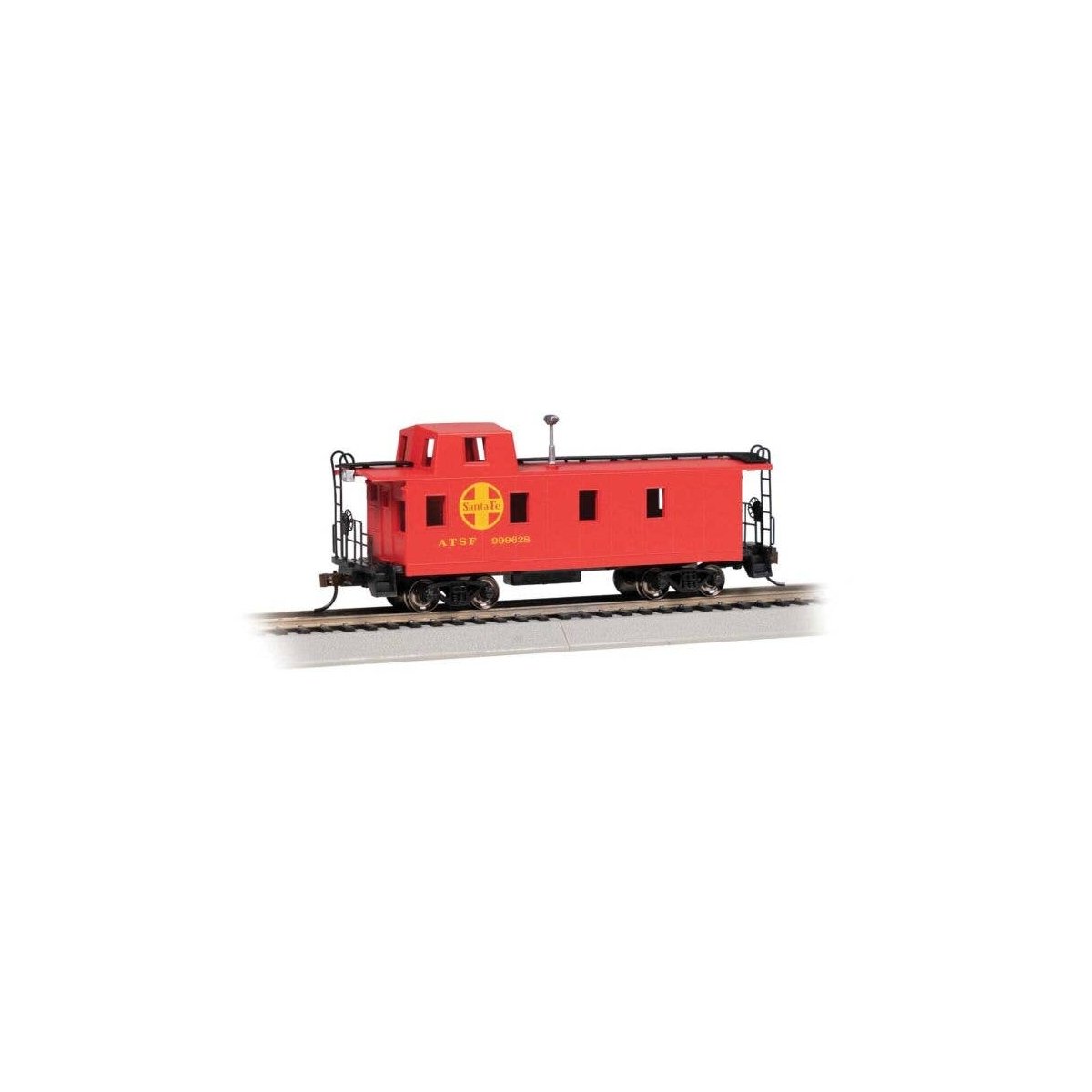 Slanted Offset-Cupola Caboose - Ready to Run -- Santa Fe (red, yellow), HO, Bachmann Industries 14008