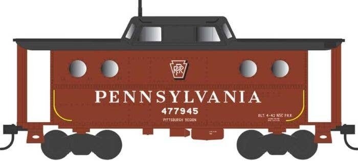 PRR Class N5C Steel Cabin Car (Caboose) - Ready to Run -- Pennsylvania Railroad 477945 , HO, Bowser Manufacturing Co. 43398