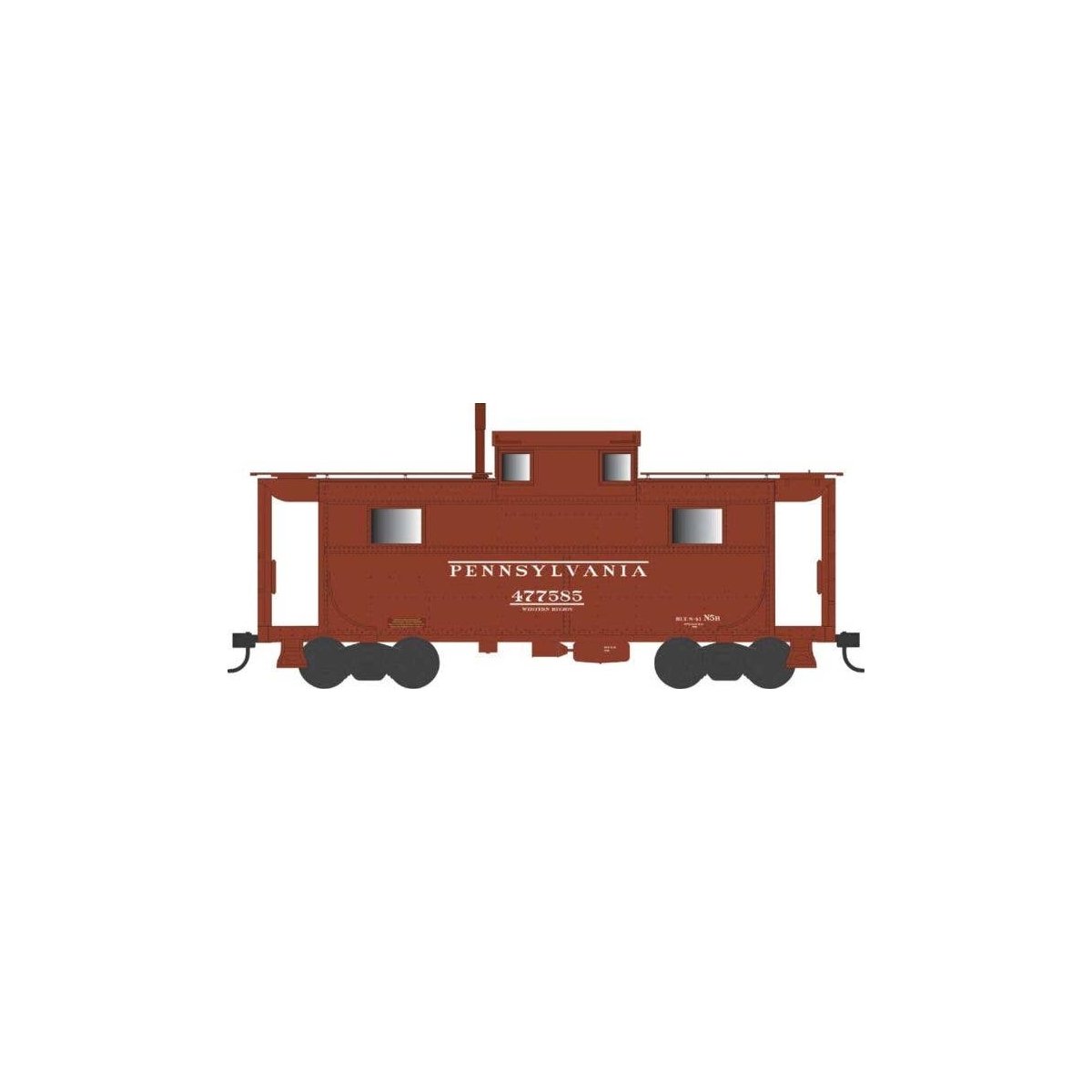 PRR Class N5 Steel Cabin Car (Caboose) - Ready to Run -- Pennsylvania Railroad 477585 (, HO, Bowser Manufacturing Co. 43375