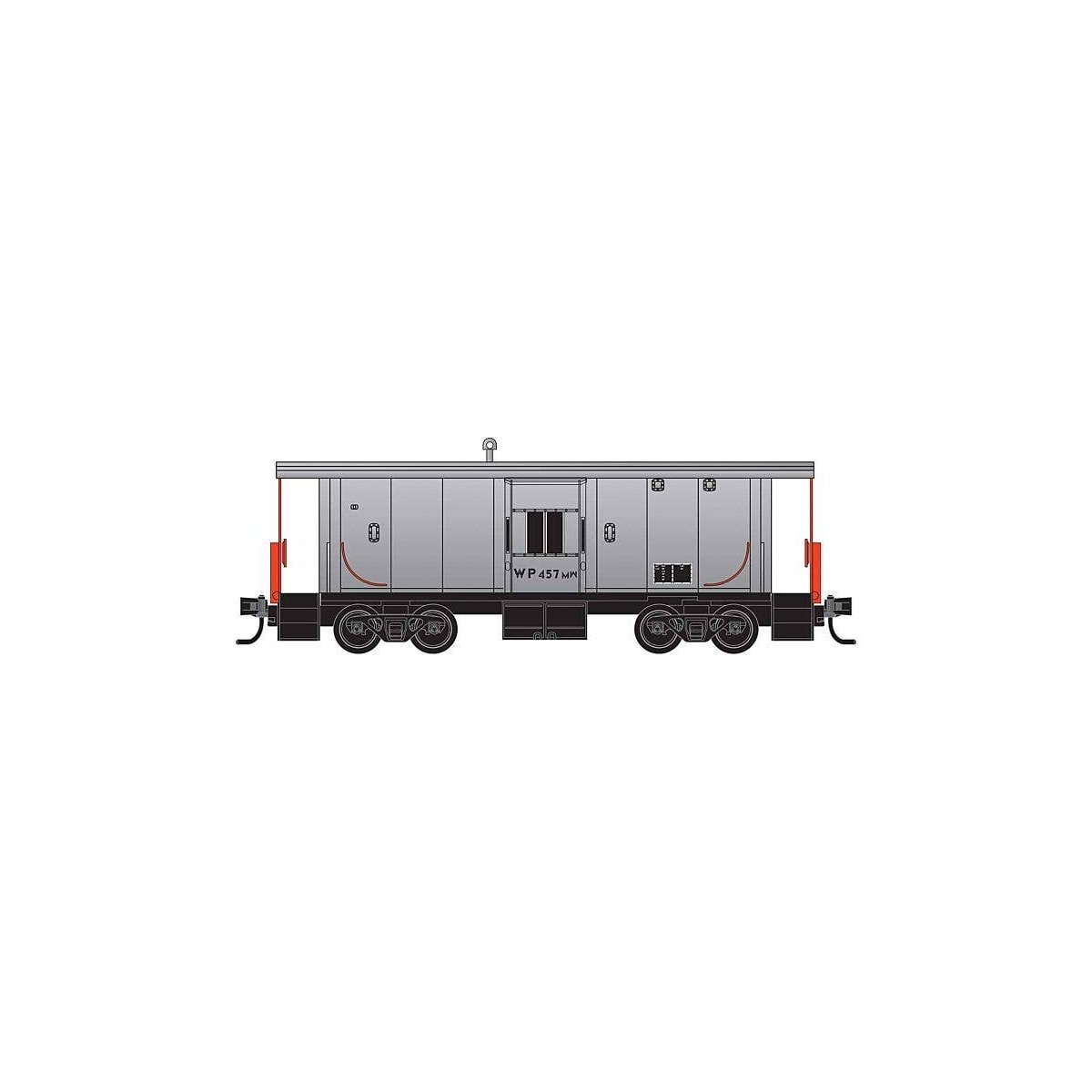 Steel Bay Window Caboose - Ready to Run -- Western Pacific 457MW (gray), N, Micro Trains Line 13000300