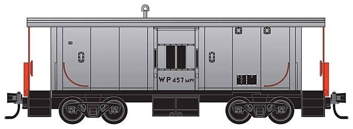 Steel Bay Window Caboose - Ready to Run -- Western Pacific 457MW (gray), N, Micro Trains Line 13000300