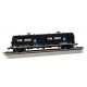 55′ Coil Car with Angled Hoods and Load - Ready to Run -- Rock Island 955019 (black, blue, w, HO, Bachmann Industries 71428