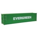 40′ Hi Cube Corrugated Side Container - Assembled -- Evergreen, HO, Walthers SceneMaster 8258